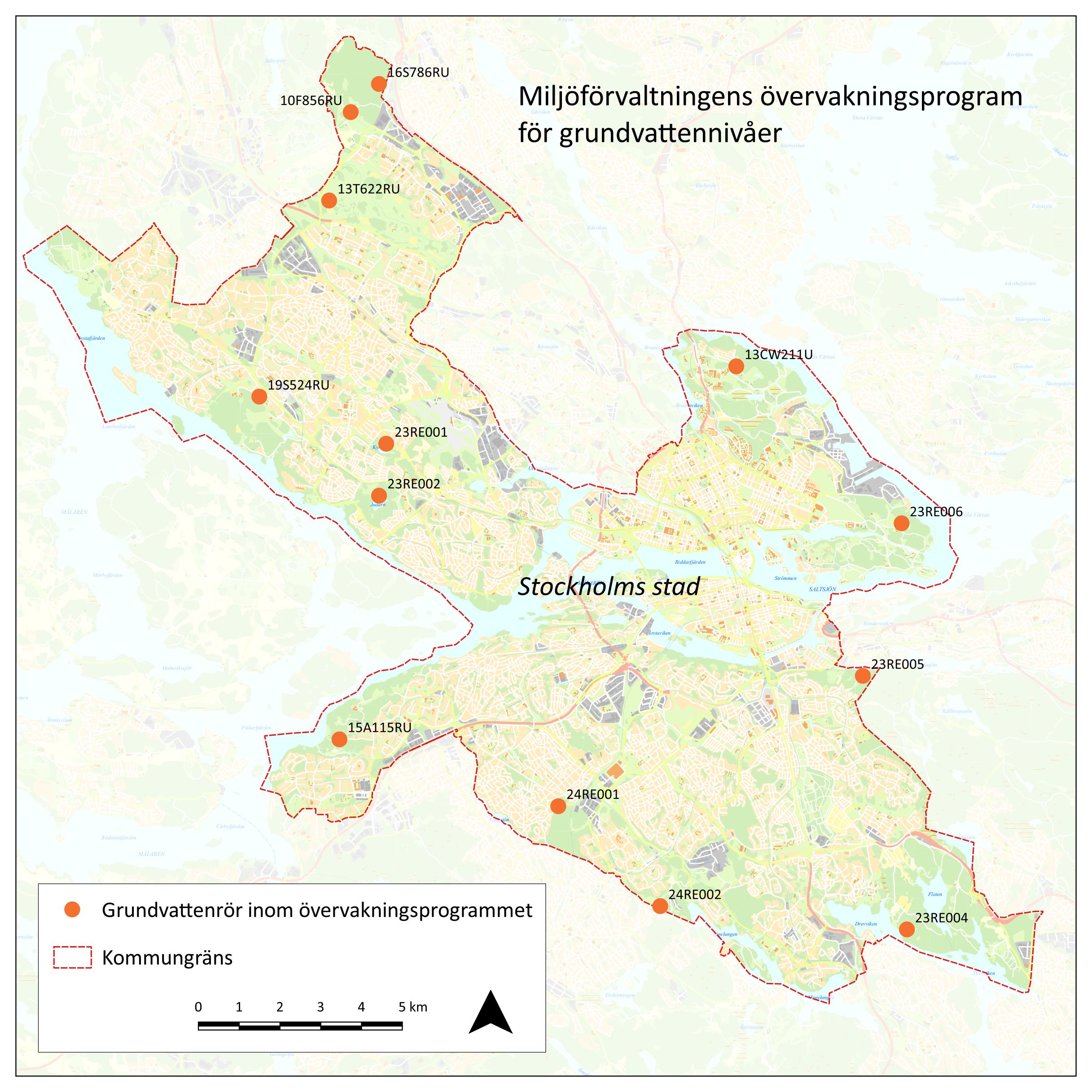 Karta övervakningsprogram grundvattenrör
