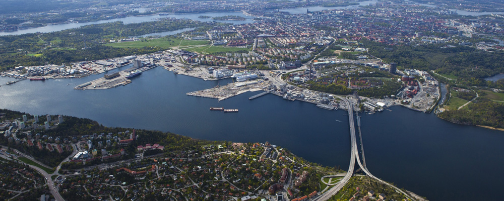 Flygbild Lilla Värtan. Foto: Lennart Johansson