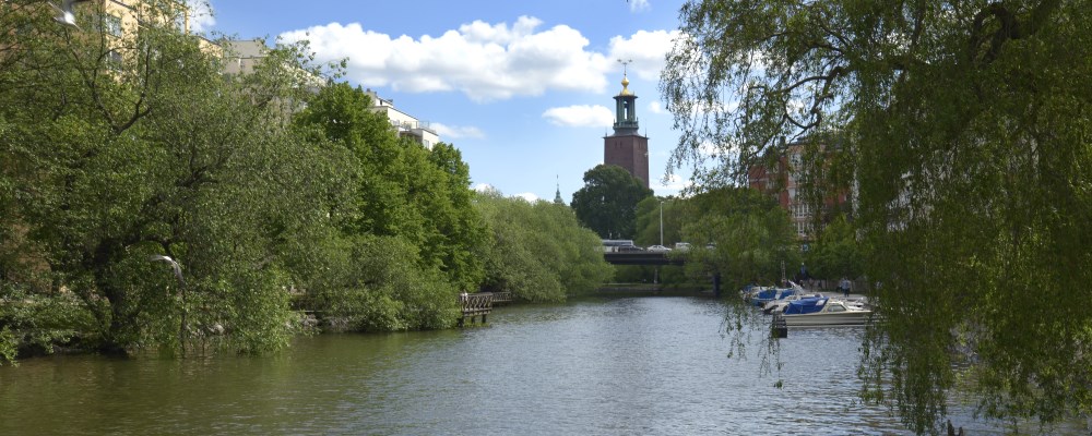 Karlbergskanalen med stadshuset i bakgrunden. Foto: Johan Po