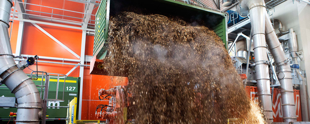 Flistömning i Fortums biokraftvärmeverk i Värtan