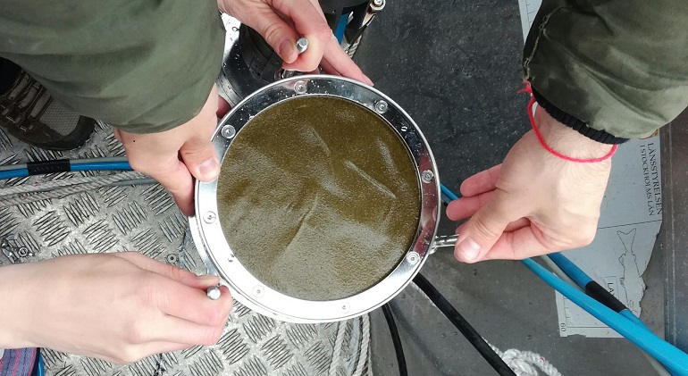 Filt från provtagning av mikroplast i de stora sjöarna. F