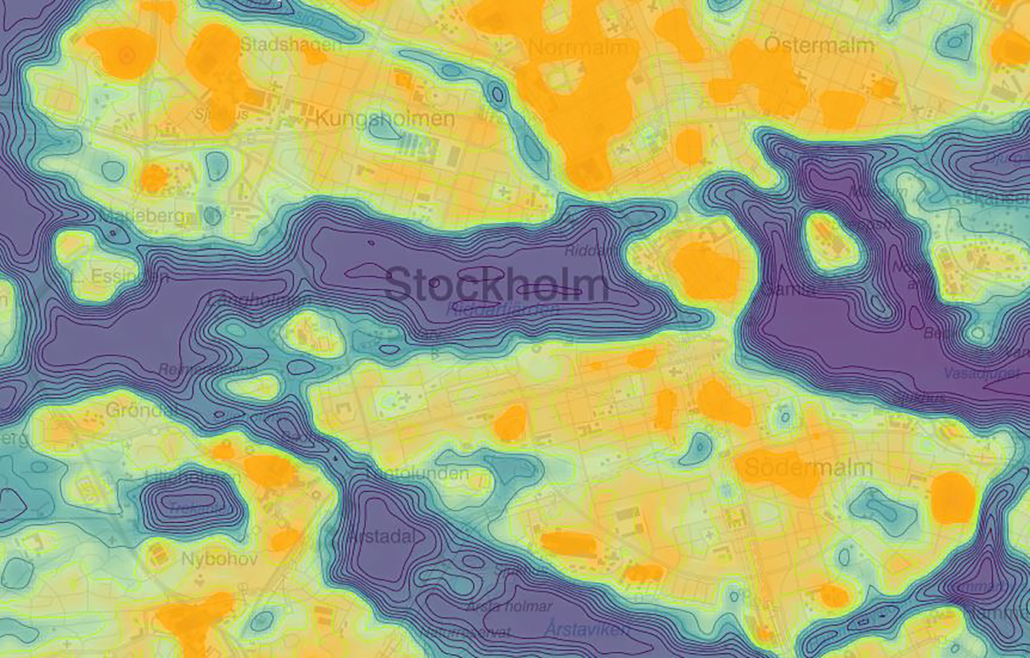 Maximal strålningstemperatur uppmätt från satellit åren 2013-2021.